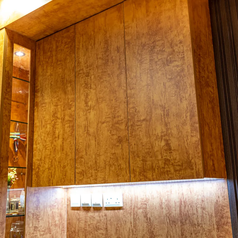 Cross-section detail of moisture-resistant plywood carcass — TOKTOKTOK Carpentry Singapore